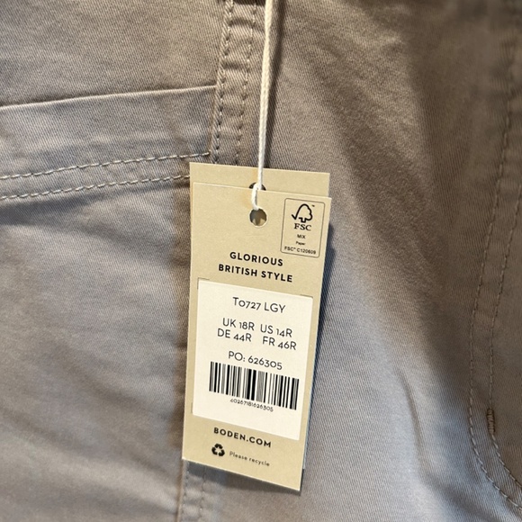 Cargo Chino Trousers/Pants, Gray, Size 14 - Picture 4 of 6